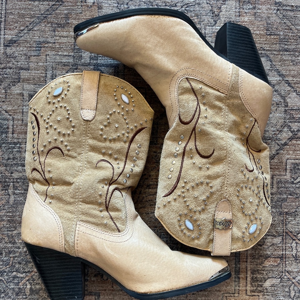 DINGO Tan Leather Cowboy Boots Sz 9M